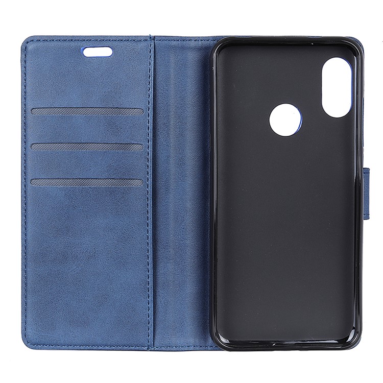 For Xiaomi Mi A2 Lite / Redmi 6 Pro Matte PU Leather Wallet Stand Phone Shell - Blue-7