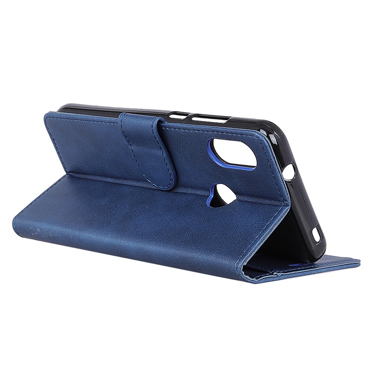 For Xiaomi Mi A2 Lite / Redmi 6 Pro Matte PU Leather Wallet Stand Phone Shell - Blue-8