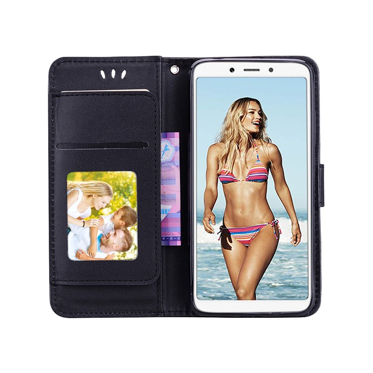Magnetic Wallet Stand PU Leather Protective Phone Case for Xiaomi Redmi 6 - Black-6