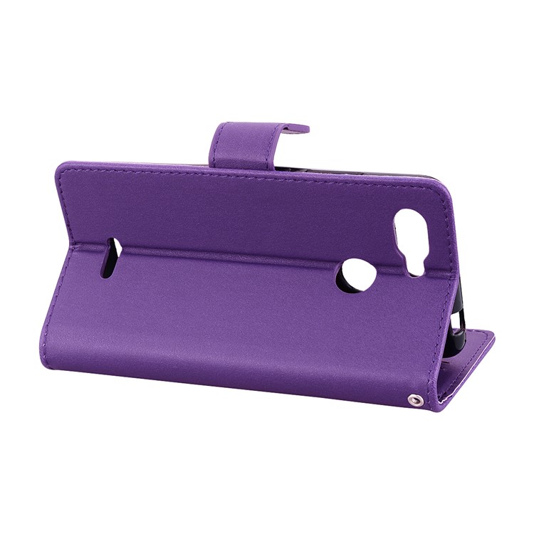 Magnetic Wallet Stand PU Leather Protective Phone Casing for Xiaomi Redmi 6 - Purple-4