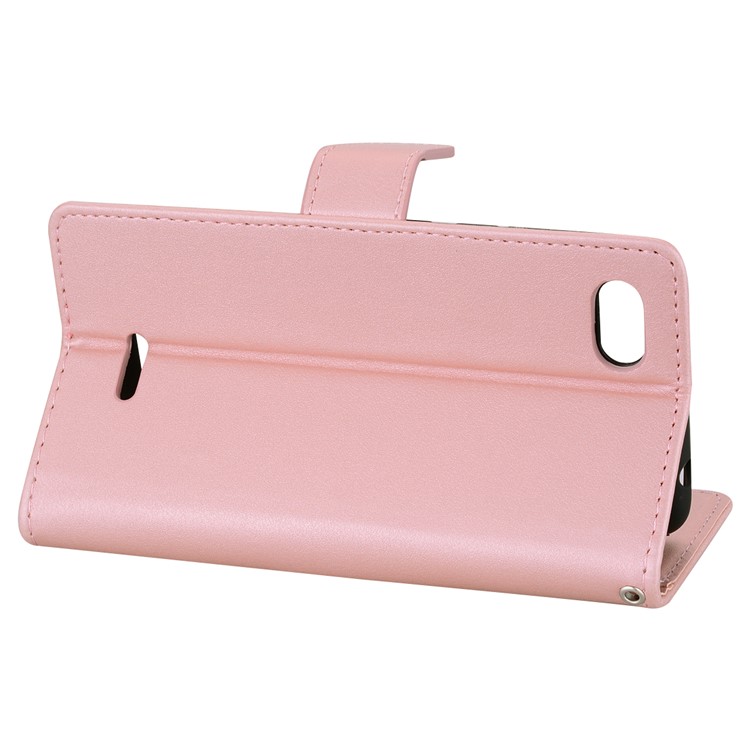 Wallet PU Leather Phone Cover with Stand for Xiaomi Redmi 6A (Single 12MP Rear Camera) - Rose Gold-4