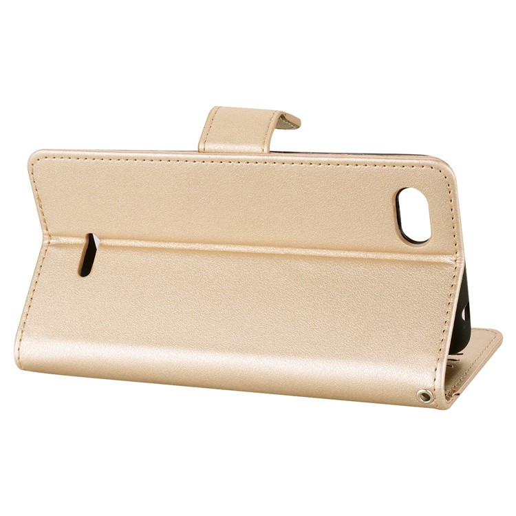 Wallet PU Leather Mobile Shell with Stand for Xiaomi Redmi 6A (Single 12MP Rear Camera) - Gold-3