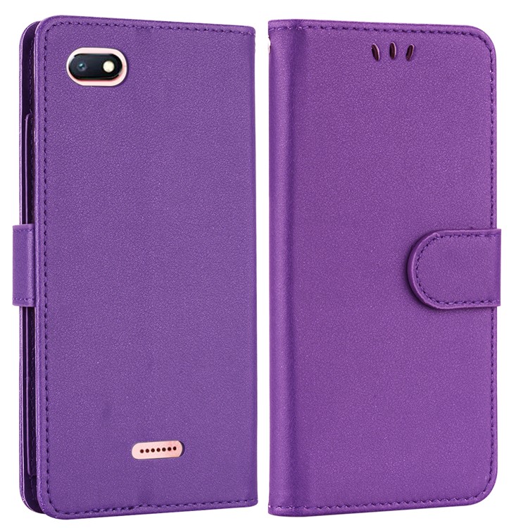 Wallet PU Leather Case Accessory with Stand for Xiaomi Redmi 6A (Single 12MP Rear Camera) - Purple-2