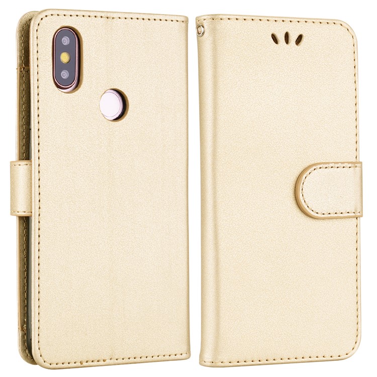 Flip PU Leather Wallet Stand Mobile Phone Shell for Xiaomi Redmi S2 / Y2 - Gold-2