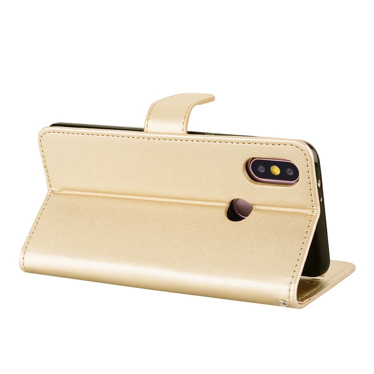 Flip PU Leather Wallet Stand Mobile Phone Shell for Xiaomi Redmi S2 / Y2 - Gold-3