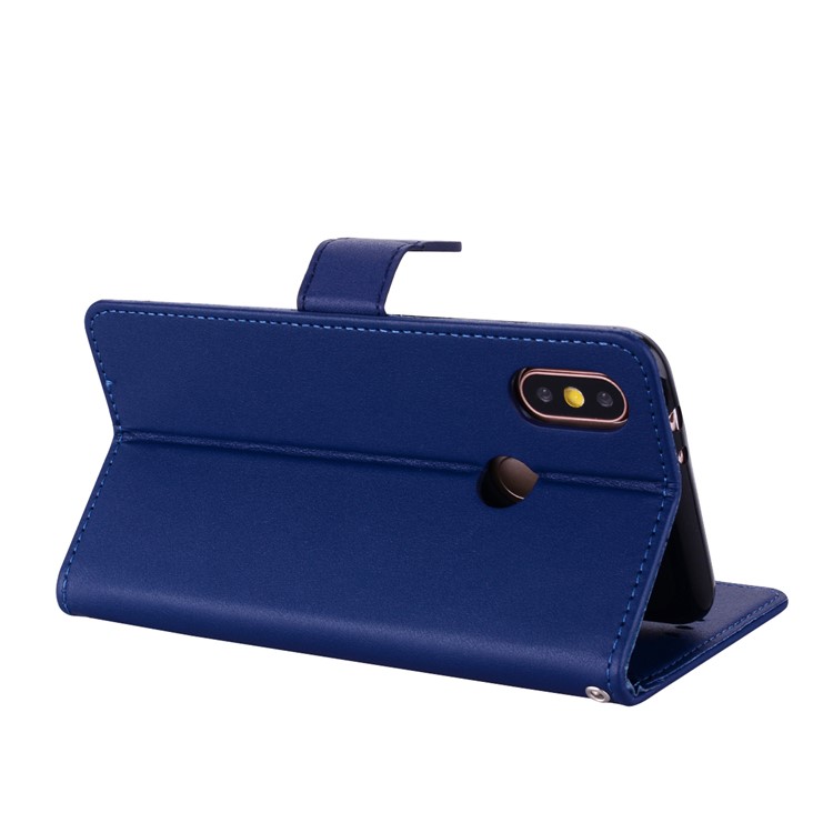 Flip PU Leather Wallet Stand Phone Case Accessory for Xiaomi Redmi S2 / Y2 - Dark Blue-4
