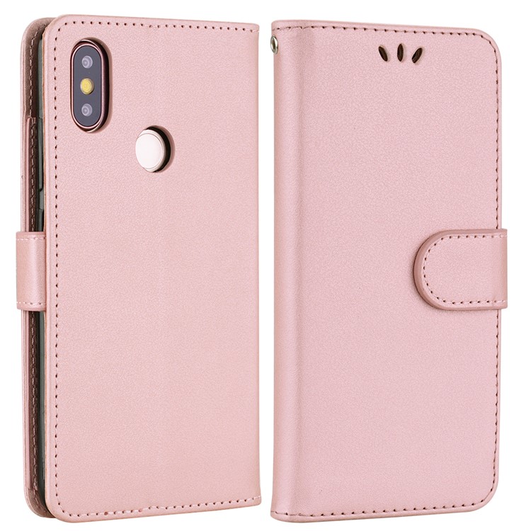 Wallet Stand Flip PU Leather Protective Phone Cover for Xiaomi Mi 8 (6.21-inch) - Rose Gold-2