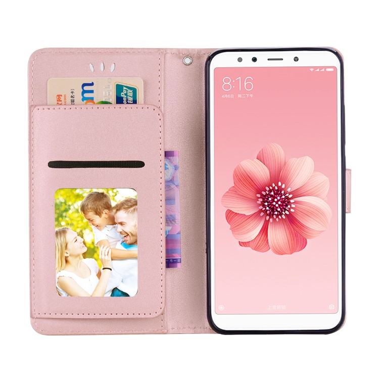 Wallet Stand Flip PU Leather Protective Phone Cover for Xiaomi Mi 8 (6.21-inch) - Rose Gold-6