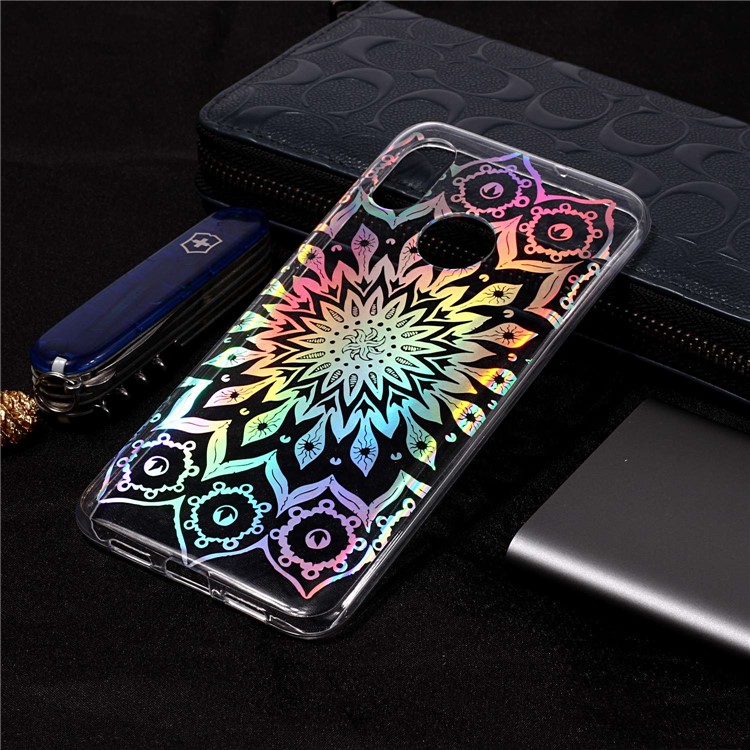 Colorful Laser Carving IMD Patterned TPU Phone Case for Xiaomi Mi 8 (6.21-inch) - Unique Flower-1