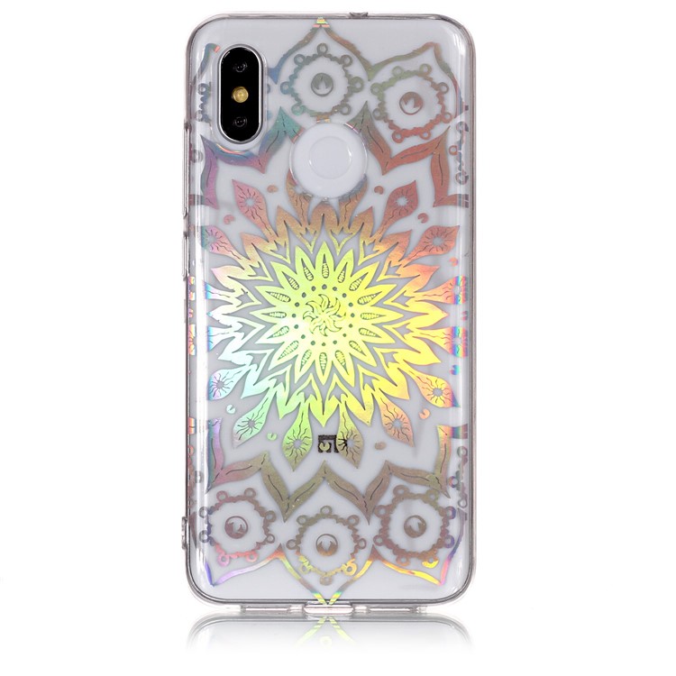 Colorful Laser Carving IMD Patterned TPU Phone Case for Xiaomi Mi 8 (6.21-inch) - Unique Flower-2