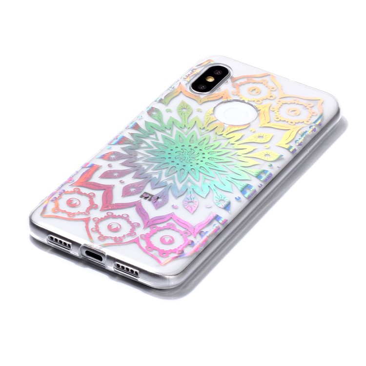 Colorful Laser Carving IMD Patterned TPU Phone Case for Xiaomi Mi 8 (6.21-inch) - Unique Flower-3