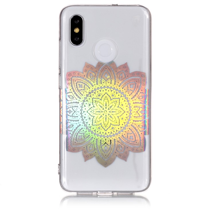 Colorful Laser Carving IMD Patterned TPU Mobile Casing for Xiaomi Mi 8 (6.21-inch) - Blossom Flower-2