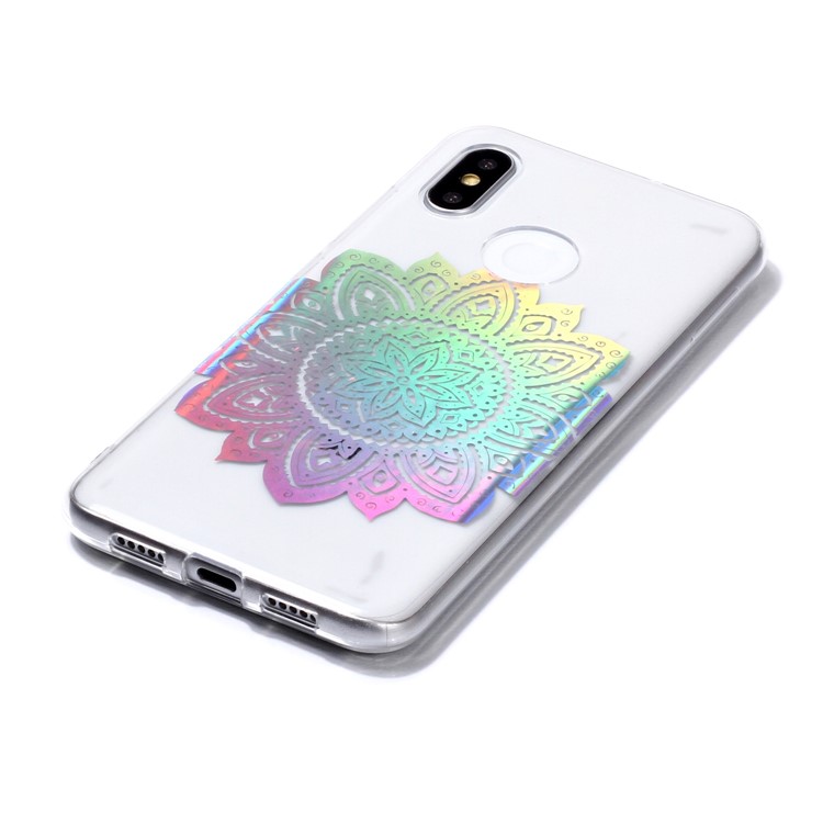 Colorful Laser Carving IMD Patterned TPU Mobile Casing for Xiaomi Mi 8 (6.21-inch) - Blossom Flower-3