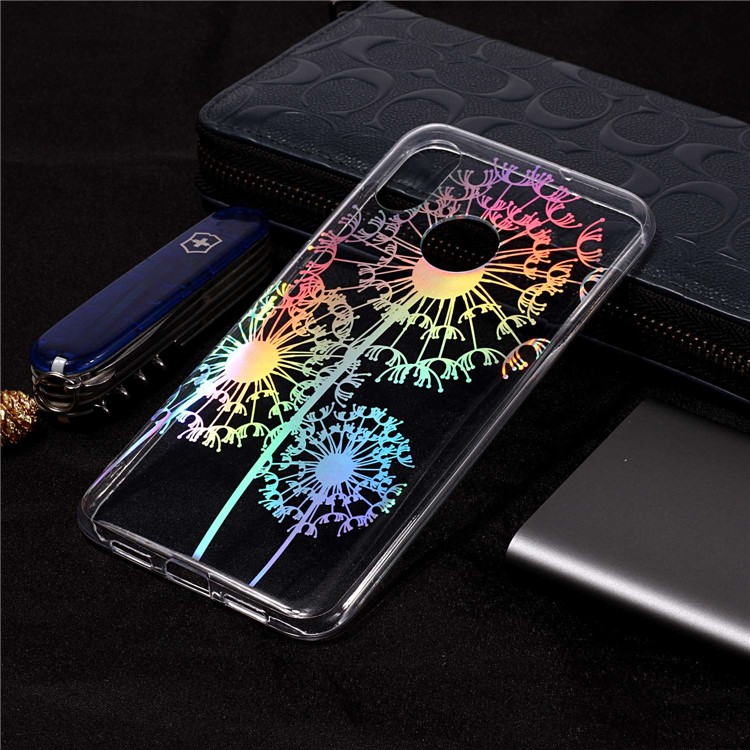 Colorful Laser Carving IMD Patterned TPU Phone Case for Xiaomi Mi 8 (6.21-inch) - Dandelion-1