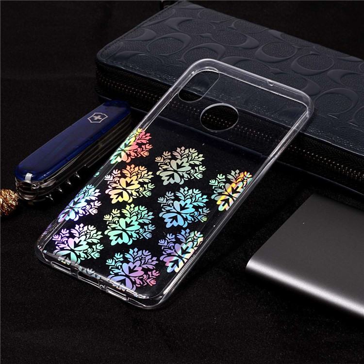 Colorful Laser Carving IMD Patterned TPU Back Case for Xiaomi Mi 8 (6.21-inch) - Elegant Floret-1