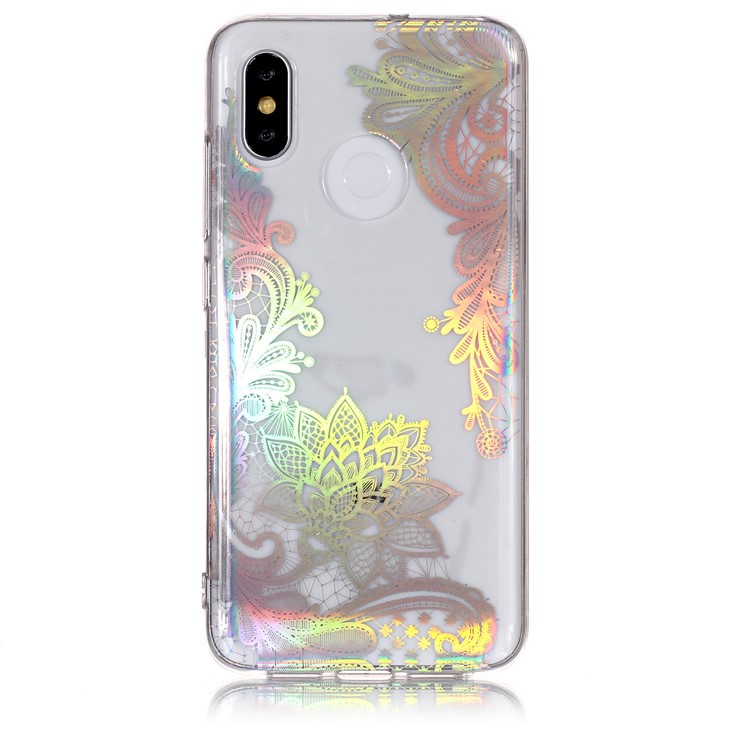 Colorful Laser Carving IMD Patterned TPU Cover for Xiaomi Mi 8 (6.21-inch) - Laser Flower-2