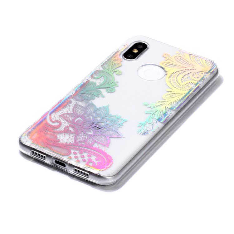 Colorful Laser Carving IMD Patterned TPU Cover for Xiaomi Mi 8 (6.21-inch) - Laser Flower-3
