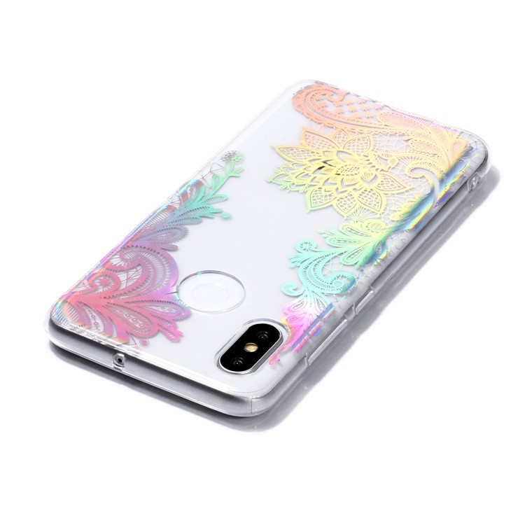 Colorful Laser Carving IMD Patterned TPU Cover for Xiaomi Mi 8 (6.21-inch) - Laser Flower-4