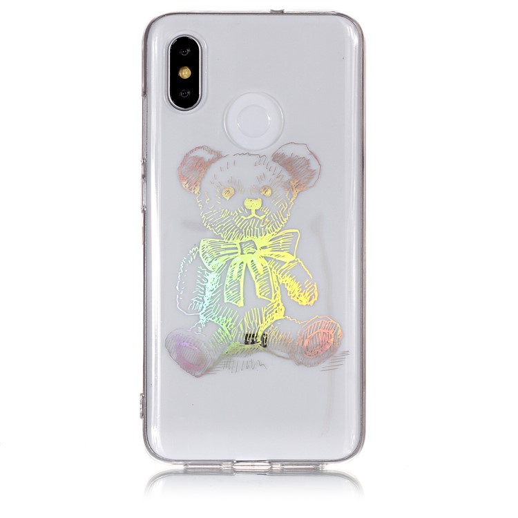 Colorful Laser Carving IMD Patterned TPU Lightweight Cover for Xiaomi Mi 8 (6.21-inch) - Bear-2