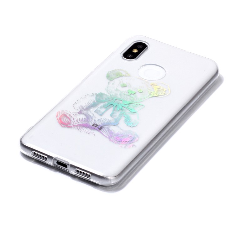 Colorful Laser Carving IMD Patterned TPU Lightweight Cover for Xiaomi Mi 8 (6.21-inch) - Bear-3