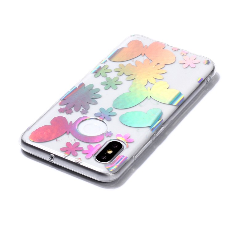 Colorful Laser Carving IMD Patterned TPU Lightweight Shell for Xiaomi Mi 8 (6.21-inch) - Butterflies and Flower-4