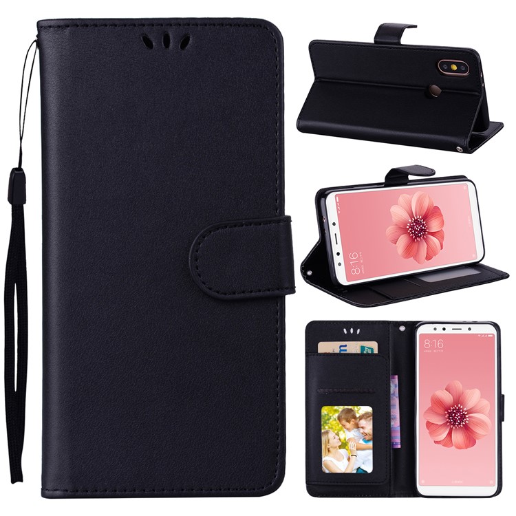 PU Leather Wallet Stand Mobile Phone Flip Case for Xiaomi Redmi Note 5 Pro (Dual Camera) / Redmi Note 5 (China) - Black-1