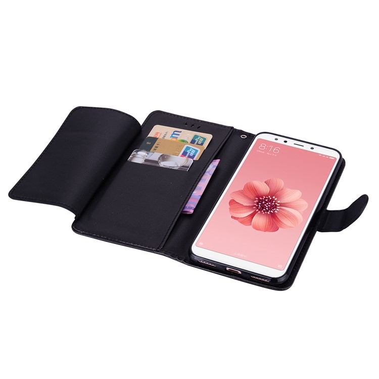 PU Leather Wallet Stand Mobile Phone Flip Case for Xiaomi Redmi Note 5 Pro (Dual Camera) / Redmi Note 5 (China) - Black-5