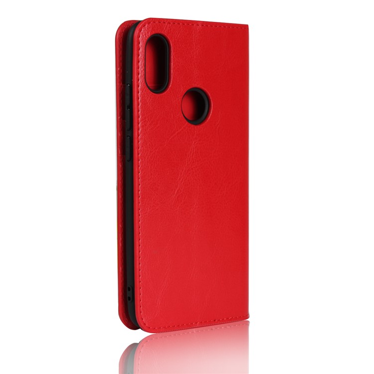 Crazy Horse Texture Genuine Leather Wallet Stand Mobile Case for Xiaomi Redmi S2 / Redmi Y2 - Red-6