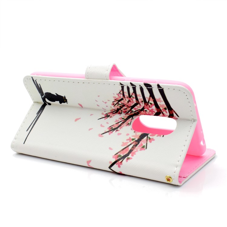 Patterned Wallet Magnetic Stand Leather Case for Xiaomi Redmi Note 5 / Redmi 5 Plus - Tree with Flowers-4