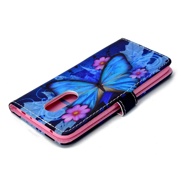 Patterned Wallet Magnetic Stand Leather Mobile Phone Case for Xiaomi Redmi Note 5 / Redmi 5 Plus - Blue Butterfly-6