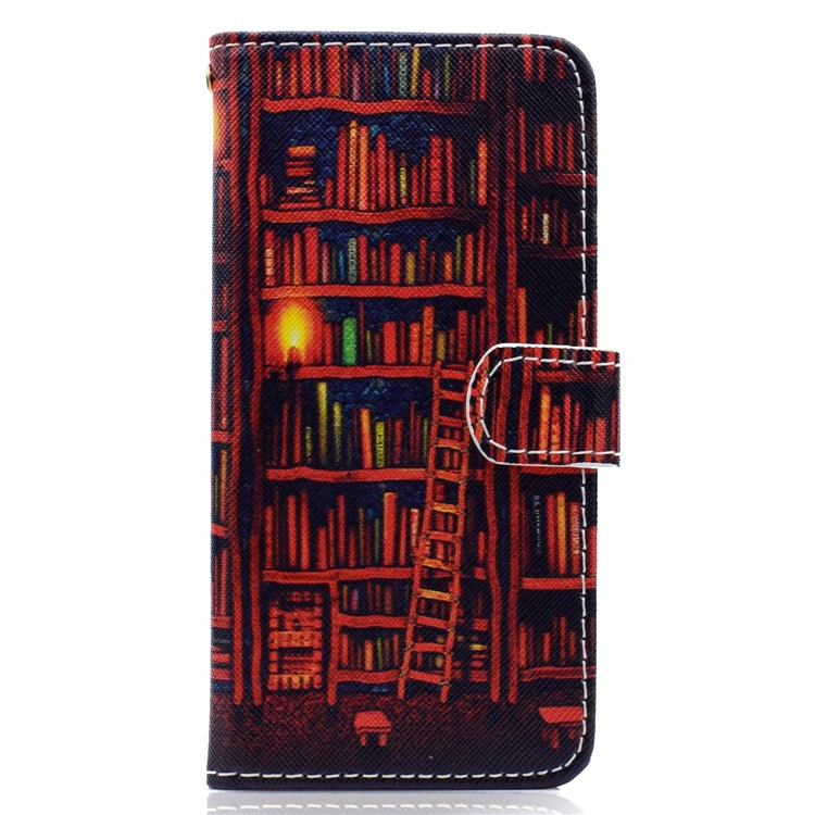 Patterned Wallet Magnetic Stand Leather Cell Phone Case for Xiaomi Redmi Note 5 / Redmi 5 Plus - Bookshelf-2