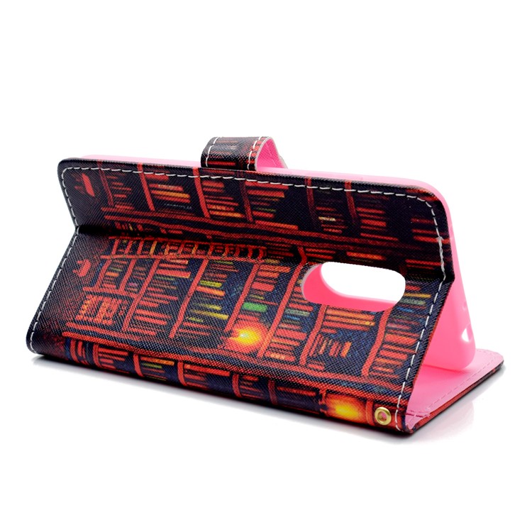 Patterned Wallet Magnetic Stand Leather Cell Phone Case for Xiaomi Redmi Note 5 / Redmi 5 Plus - Bookshelf-4