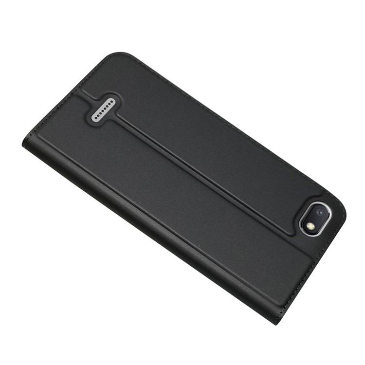 Auto-absorbed Leather Card Holder Case with Stand for Xiaomi Redmi 6A (Single 12MP Rear Camera) - Black-4