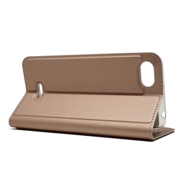 Auto-absorbed Leather Card Holder Cover with Stand for Xiaomi Redmi 6A (Single 12MP Rear Camera) - Rose Gold-6