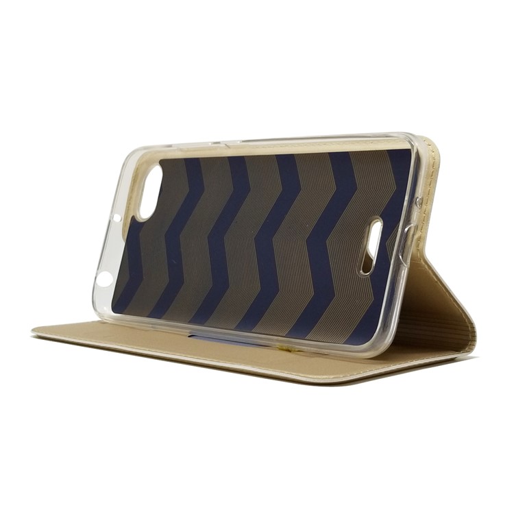 Auto-absorbed Leather Card Holder Cover with Stand for Xiaomi Redmi 6A (Single 12MP Rear Camera) - Rose Gold-7