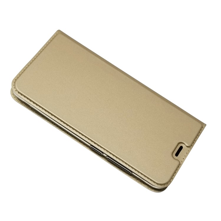 Auto-absorbed Leather Card Holder Shell with Stand for Xiaomi Redmi 6A (Single 12MP Rear Camera) - Gold-3