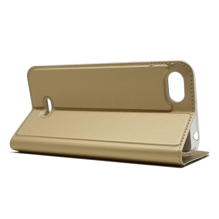 Auto-absorbed Leather Card Holder Shell with Stand for Xiaomi Redmi 6A (Single 12MP Rear Camera) - Gold-6
