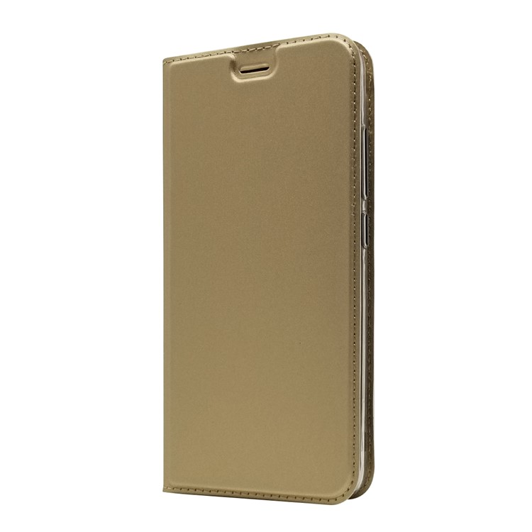 Auto-absorbed Leather Card Holder Shell with Stand for Xiaomi Redmi 6A (Single 12MP Rear Camera) - Gold-7