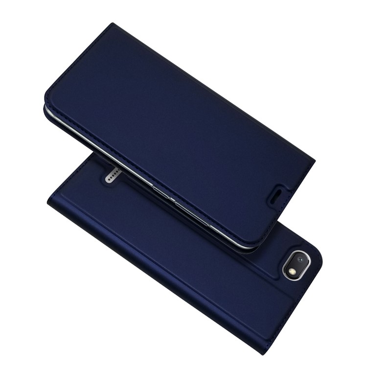 Auto-absorbiert PU Leder Kartenhalter Fall Mit Ständer Für Xiaomi Redmi 6a (einzelne 12MP Rückfahrkamera) - Dunkelblau-1