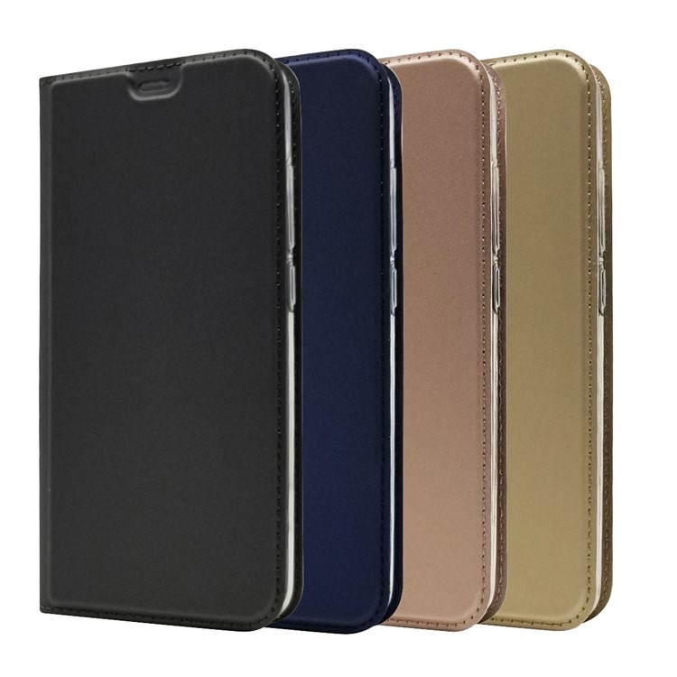 Case de Support en Cuir Absorbé Automatiquement Avec Fente de Carte Pour Xiaomi Mi A2 Lite / Redmi 6 Pro - le Noir