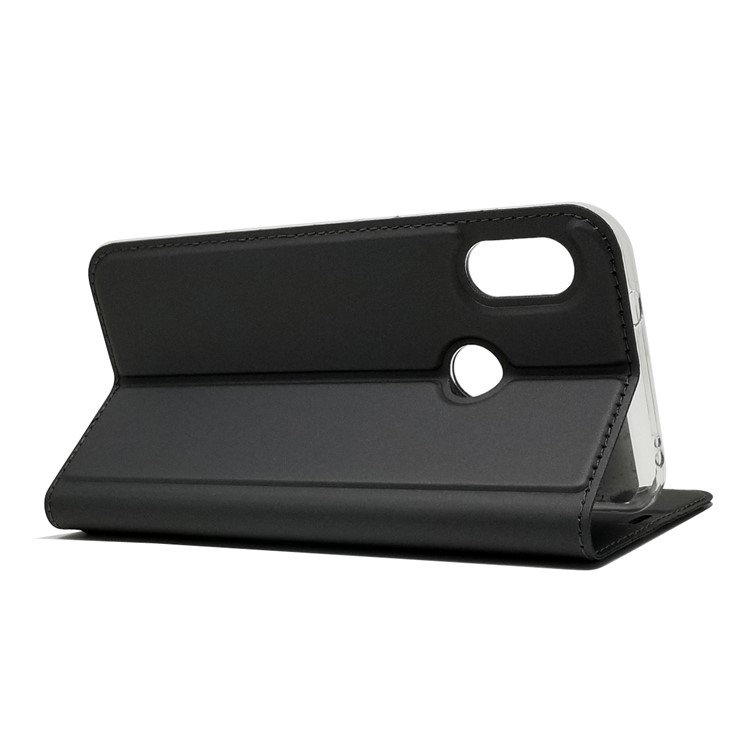 Estuche de Cuero Absorbido Automáticamente Con Ranura Para Tarjetas Para Xiaomi Mi A2 Lite / Redmi 6 Pro - Negro