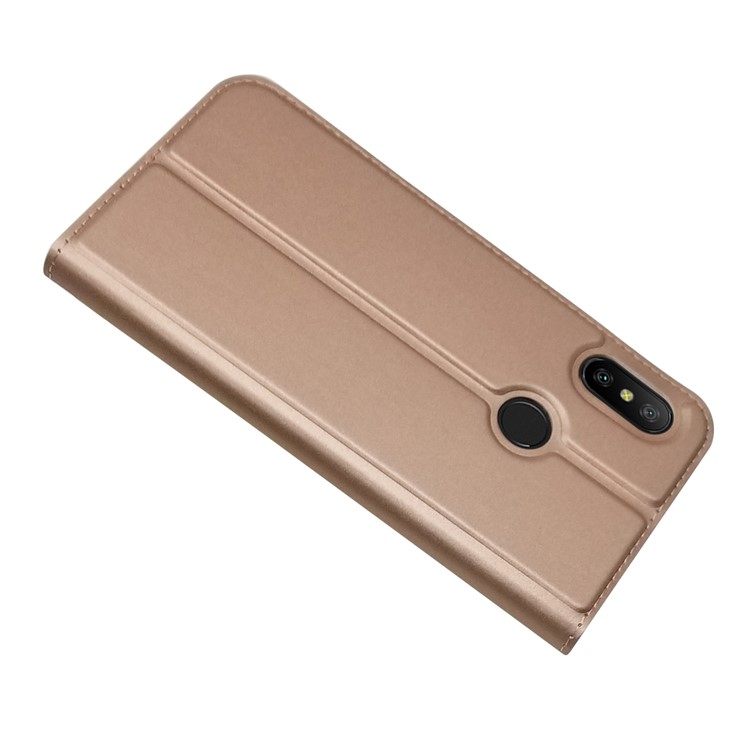 Авто-поглощенная Кожаная Подставка Для Крышки С Гнездом Для Карты Xiaomi Mi A2 Lite / Redmi 6 Pro - Розовое Золото-4