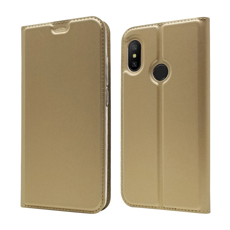 Auto-absorbed PU Leather Stand Case with Card Slot for Xiaomi Mi A2 Lite / Redmi 6 Pro - Gold-2