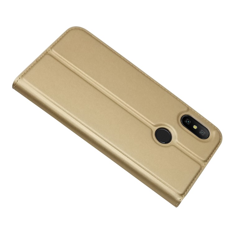 Auto-absorbed PU Leather Stand Case with Card Slot for Xiaomi Mi A2 Lite / Redmi 6 Pro - Gold-4