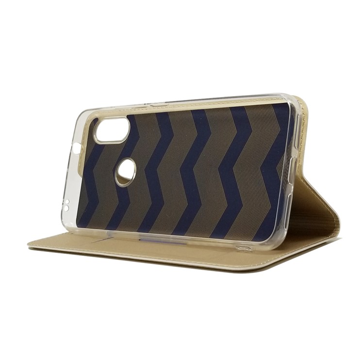 Auto-absorbed PU Leather Stand Case with Card Slot for Xiaomi Mi A2 Lite / Redmi 6 Pro - Gold-7