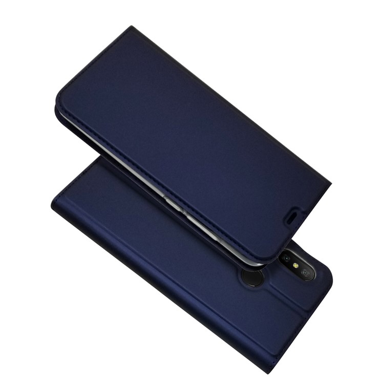 Auto-absorbed Stand Leather Card Holder Case for Xiaomi Mi A2 Lite / Redmi 6 Pro - Dark Blue-1