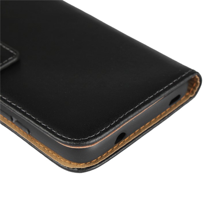 Case de Teléfono de la Billetera de Cuero Genuino Para Xiaomi Mi A2 Lite / Redmi 6 Pro - Negro