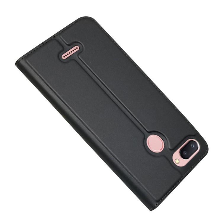 Auto-absorbed Card Holder Stand Leather Mobile Case for Xiaomi Redmi 6 (Dual Camera: 12MP+5MP) - Black-3