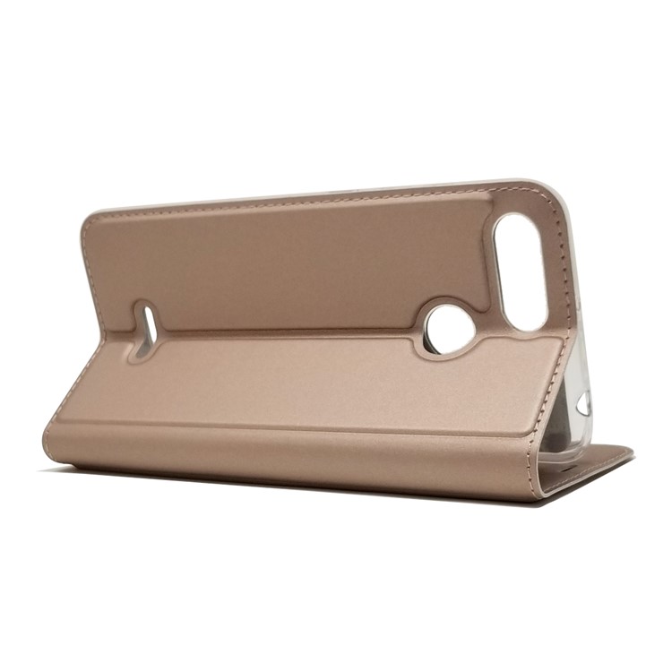 Auto-absorbed Card Holder Stand Leather Mobile Cover for Xiaomi Redmi 6 (Dual Camera: 12MP+5MP) - Rose Gold-5