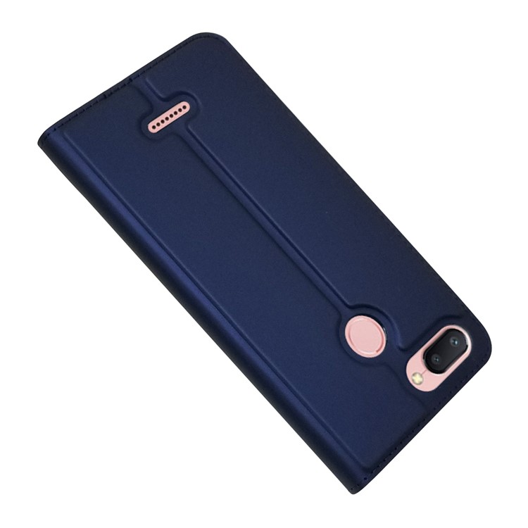 Auto-absorbed Card Holder Stand Leather Case Accessory for Xiaomi Redmi 6 (Dual Camera: 12MP+5MP) - Dark Blue-3